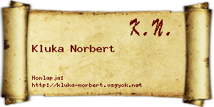 Kluka Norbert névjegykártya