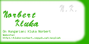 norbert kluka business card